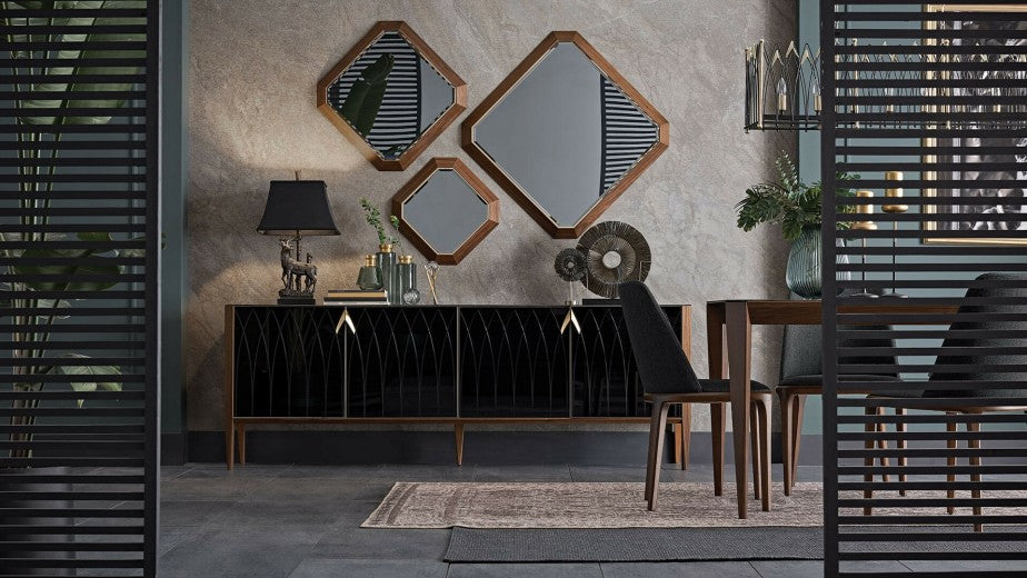 Chaise rembourrée avec tissu et pieds en bois Logan Anthracite / Noyer, l47xA47xH85 cm