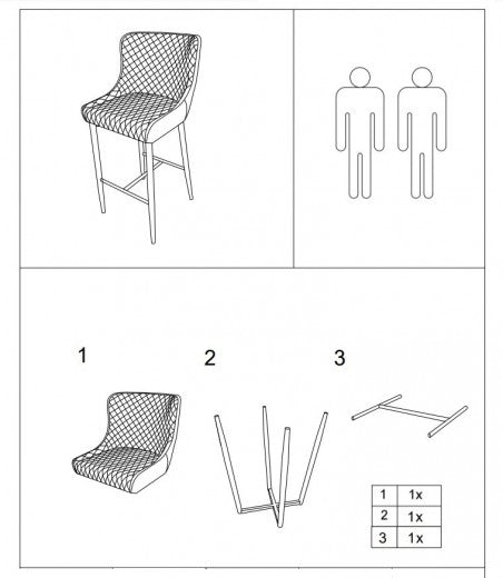 Tabouret de bar rembourré avec tissu et pieds en métal, Colin B H-1 Velvet, Marine / Noir, l46xA42xH109 cm