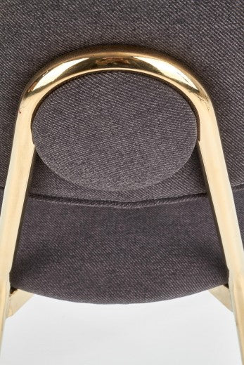 Chaise rembourrée avec tissu et pieds en métal K362 Gris / Or, l49xA51xH81 cm