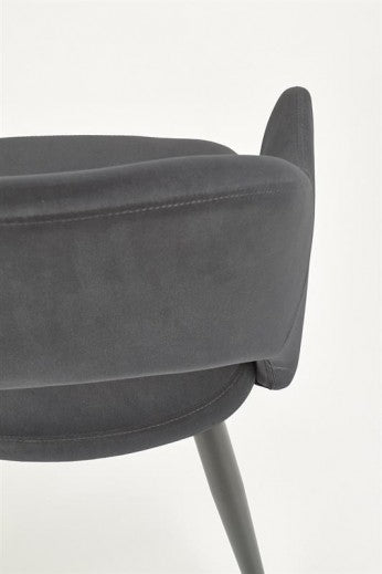 Chaise rembourrée avec tissu et pieds en métal K364 Gris / Noir, l55xA55xH88 cm