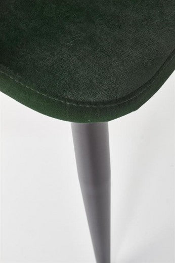 Chaise rembourrée avec tissu et pieds en métal K364 Vert foncé / Noir, l55xA55xH88 cm
