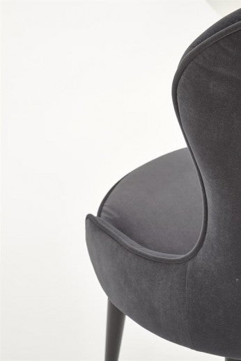 Chaise rembourrée avec tissu et pieds en métal K366 Gris / Noir, l52xA58xH92 cm