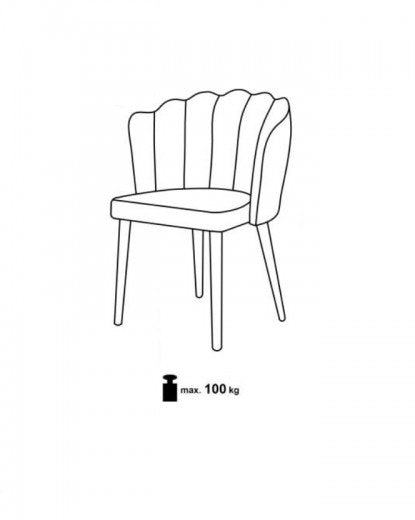 Chaise rembourrée avec tissu et pieds en métal K386 Vert foncé / Noir, l60xA58xH84 cm