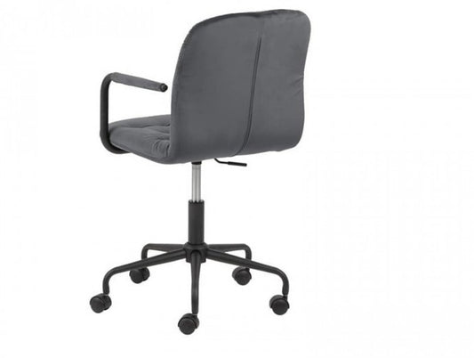 Chaise de bureau ergonomique tapissée de tissu Wendy Velvet Gris foncé, l51,5xP54,5xH83,5 cm