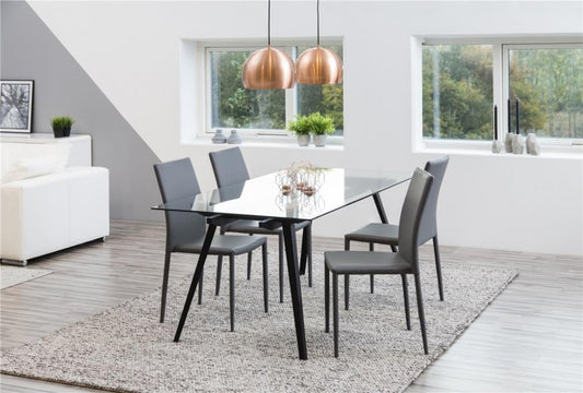 Table en verre et métal Monti II Noir, L180xl90xh75 cm