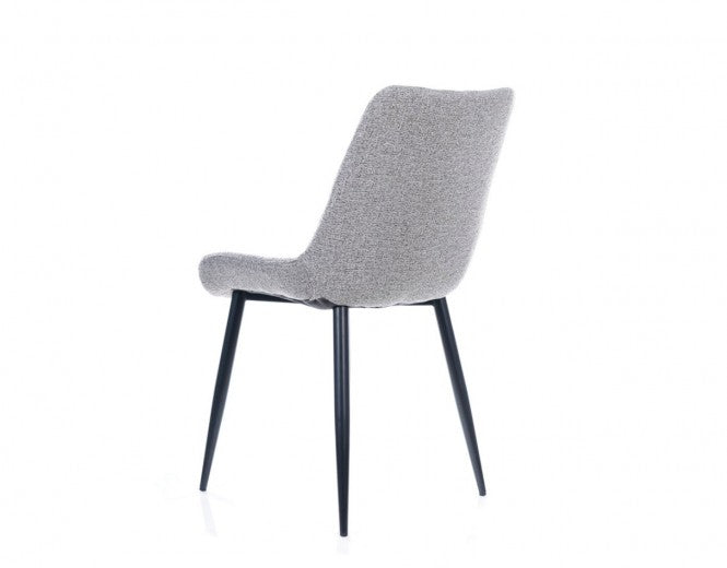 Chaise rembourrée avec tissu et pieds en métal Zoom Gris / Noir, l52xA44xH86 cm