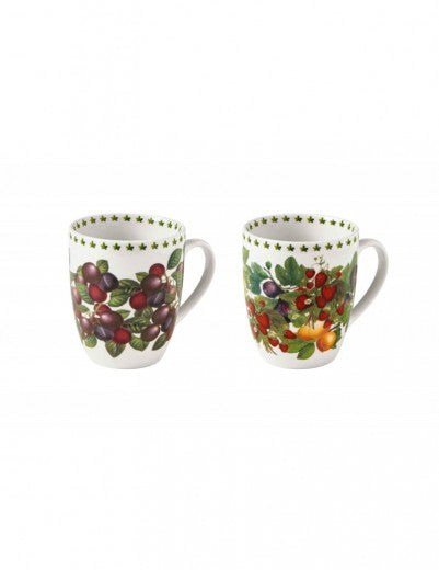 Set de 2 tasses en porcelaine, Le Primizie Blanc / Multicolore, 350 ml