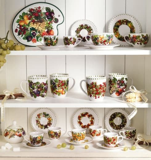 Set de 2 tasses en porcelaine, Le Primizie Blanc / Multicolore, 350 ml