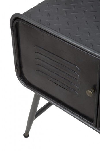 Lot de 2 commodes en métal, avec 2 portes Couple Ecole Noir, l88xA38xH78 cm / l70,5xA30xH58,5 cm