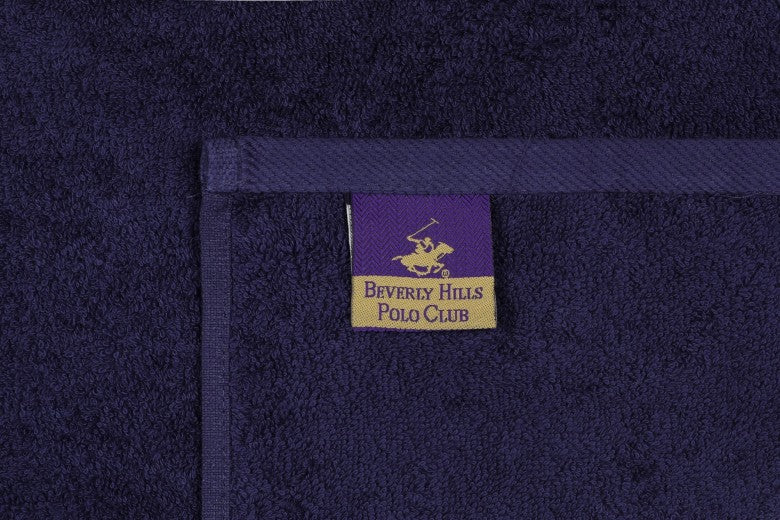 Lot de 2 serviettes de bain en coton, Beverly Hills Polo Club 401 Navy, 50 x 90 cm