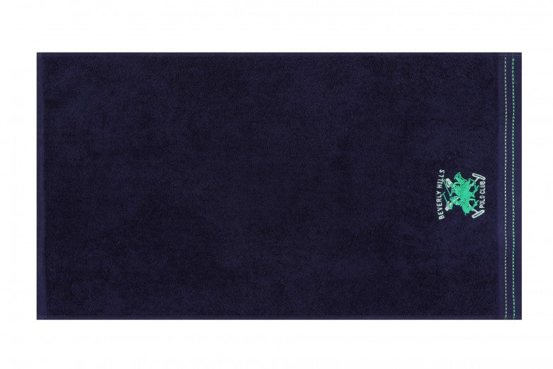 Lot de 2 serviettes de bain en coton, Beverly Hills Polo Club 401 Navy, 50 x 90 cm