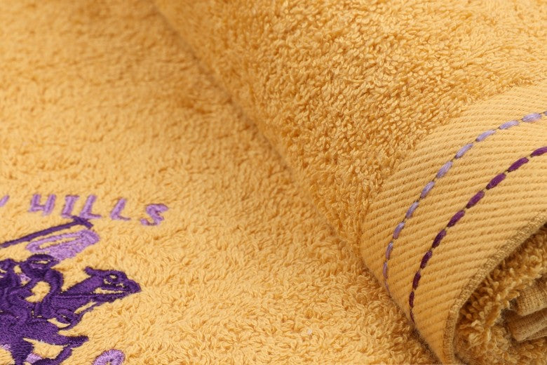 Lot de 2 serviettes de bain en coton, Beverly Hills Polo Club 401 Mustariu, 70 x 140 cm