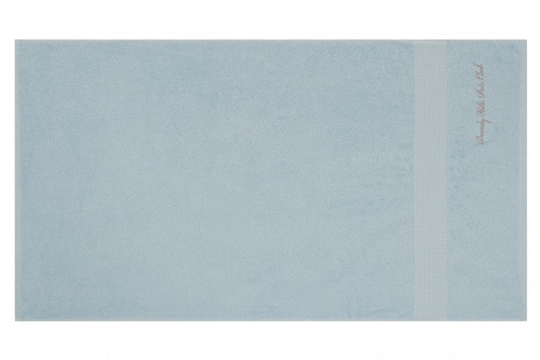 Lot de 2 serviettes de bain en coton, Beverly Hills Polo Club 404 Bleu / Beige, 50 x 90 cm