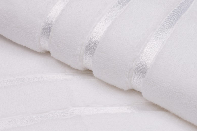 Lot de 2 serviettes de bain en micro-coton, Dolce Alb, 70 x 140 cm