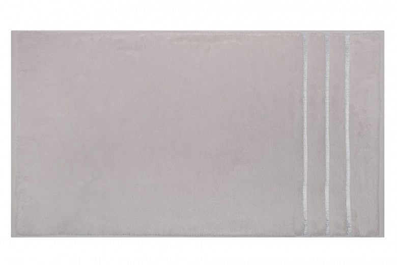 Lot de 2 serviettes de bain en micro-coton, Gris Clair Dolce, 70 x 140 cm