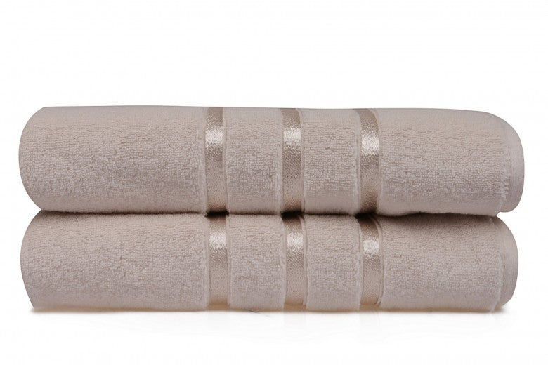 Lot de 2 serviettes de bain en micro-coton, Dolce Light, 70 x 140 cm
