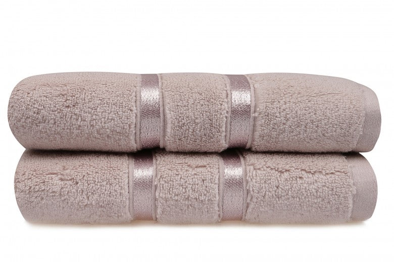 Lot de 2 serviettes de bain en micro-coton, Dolce Lilas, 50 x 90 cm