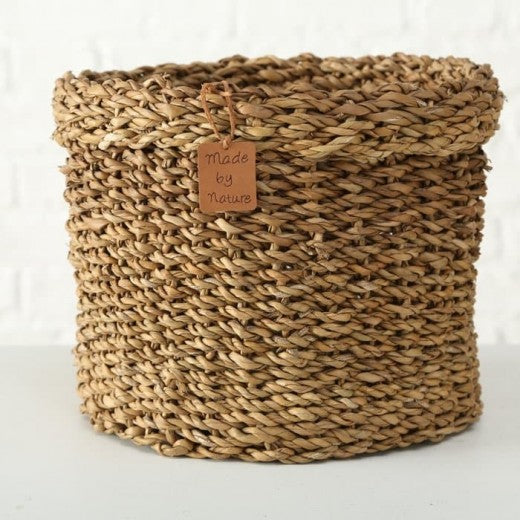Set de 3 paniers de rangement, en jonc de mer Sophy Natur, Ø43xH30 cm / Ø35xH26 cm / Ø28xH22 cm