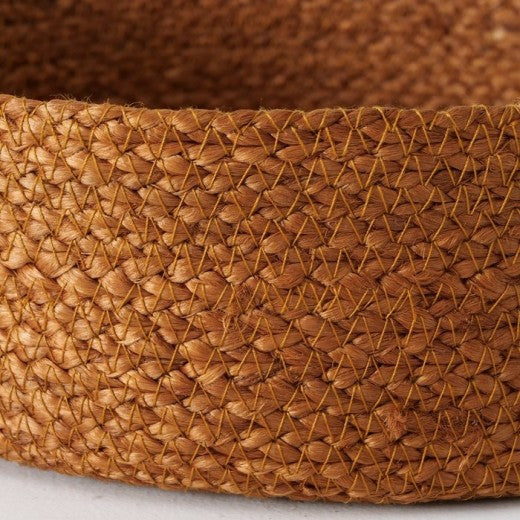 Set de 3 paniers de rangement, en Bogra Natural / Jute marron, Ø30xH12 cm / Ø26xH10 cm / Ø22xH8 cm