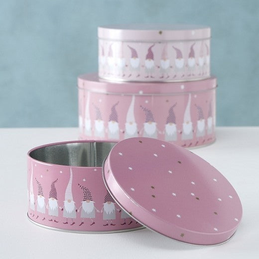 Set de 3 boîtes en métal pour bonbons Kurt Rose, Ø13,5xH6 cm / Ø16xH7 cm / Ø20xH9 cm