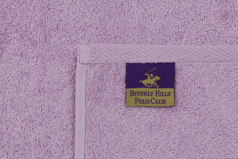 Lot de 3 serviettes de bain en coton, Beverly Hills Polo Club 402 Lilas / Violet / Violet, 70 x 140 cm