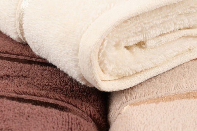 Lot de 3 serviettes de bain en coton, Dolce Beige / Crème / Marron, 50 x 90 cm