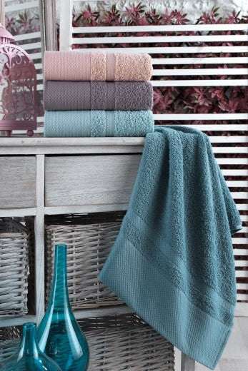 Lot de 4 serviettes de bain en coton, Berlin 50 Multicolor, 50 x 90 cm