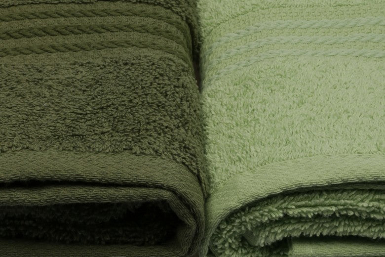 Lot de 4 serviettes de bain en coton, Rainbow Vert, 50 x 90 cm