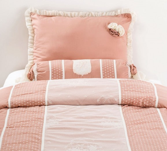 Ensemble housse de lit bébé et 1 oreiller décoratif Dream Salmon - 180 x 210 cm
