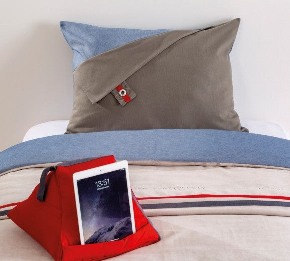 Ensemble de couvre-lit réversible et 1 support textile pour gadgets Trio Multicolor - 170 x 230 cm