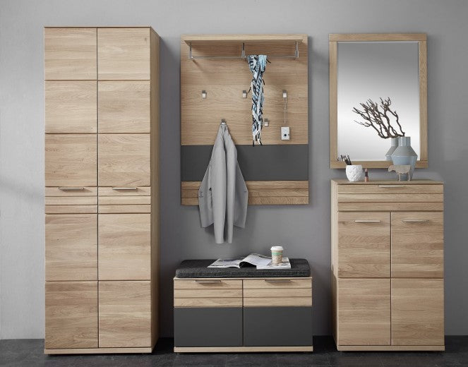 Hall d'entrée en bois et MDF, avec 2 portes et 1 tiroir, Archi Natur, l65xA40xH100 cm