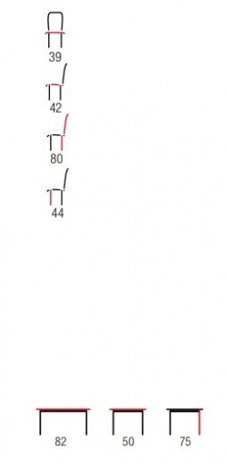 Ensemble table MDF et métal + 2 chaises Lance Wengé, L82xl50xH75 cm