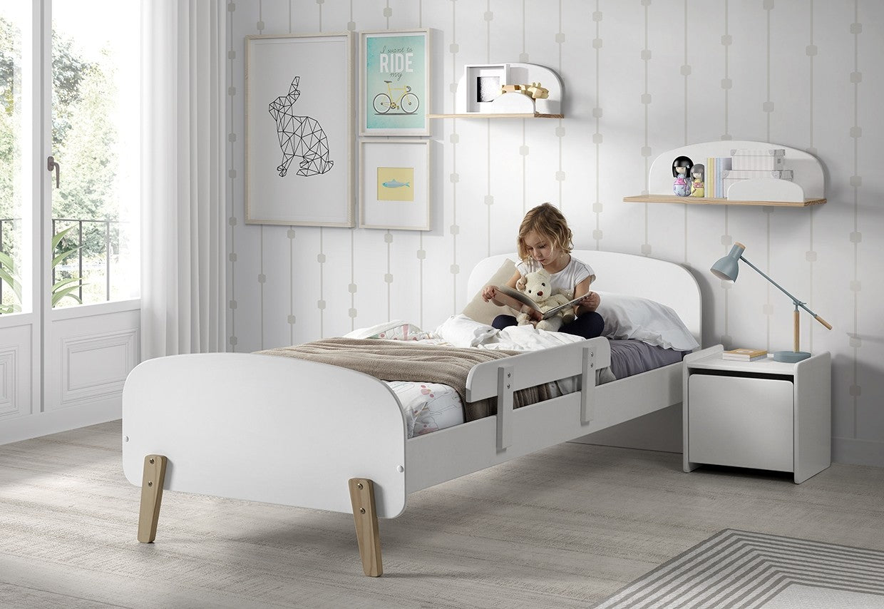 Ensemble de mobilier de chambre à coucher et MDF, pour les enfants 5 pièces blanches pour enfants, 200 x 90 cm