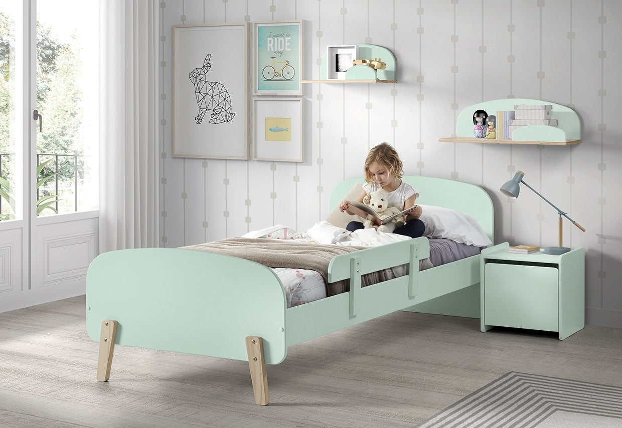 Ensemble de mobilier de chambre à coucher et MDF, pour les enfants 5 pièces Kiddy Green Lie, 200 x 90 cm
