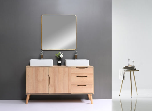 Ensemble de meubles de salle de bain, Quink, Naturel, 140 cm, 4 pièces