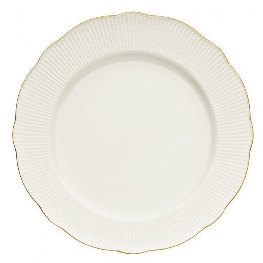 Service de vaisselle en porcelaine, Blanc / Or Bainy Dinner, 24 pièces
