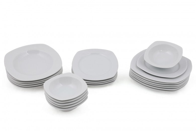 Service de vaisselle en porcelaine, Blanc Casual Dinner, 24 pièces