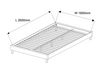 Lit en placage, recouvert de tissu et 2 tiroirs, Diva, Anthracite