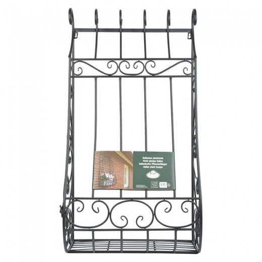 Support mural pour pots, en métal, noir italien, L50xl25,6xH91,4 cm