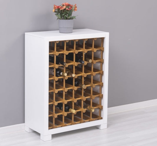 Soutien en bois de sapin, pour 42 bouteilles, Pasy PS735, l68xa35xh90 cm-alb
