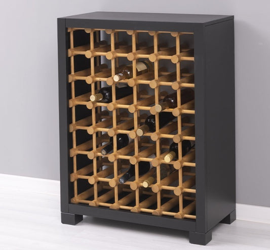 Soutien en bois de sapin, pour 42 bouteilles, Pasy PS735, l68xa35xh90 cm-noir