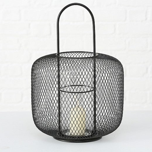 Bougeoir en métal Cocoon noir, Ø29xH42 cm