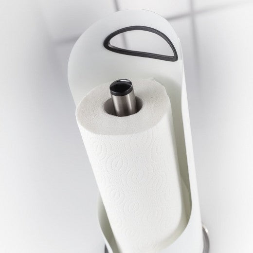 Support en métal avec poignée pour rouleaux de cuisine, Porte-Papier Crème, Ø15,6xH35,2 cm