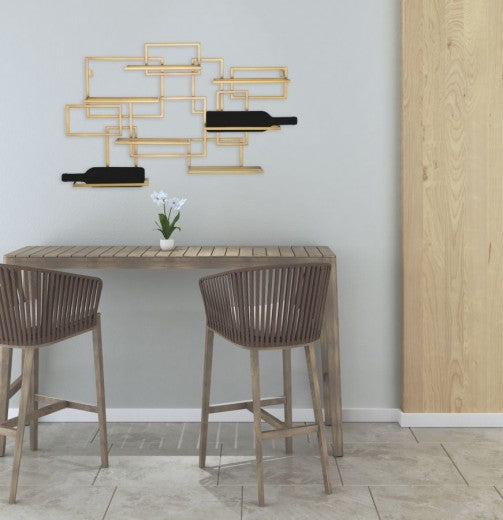 Support métallique pour bouteilles Glam Horizontal 7 Or, l80xA10xH50 cm