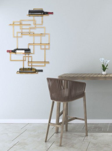 Support métallique pour flacons Glam Vertical 7 Antique Doré, l50xA10xH79,5 cm