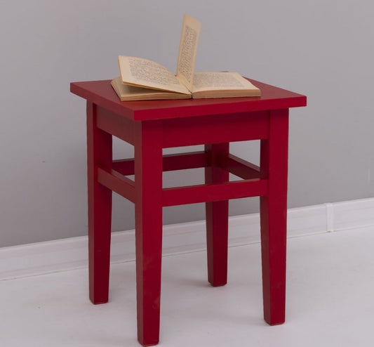 Tabouret en bois de sapin, Pasy PS83 Red Pleted P047, L35XA35XH45 CM