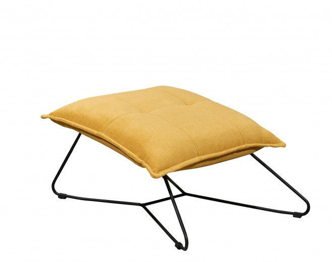 Tabouret rembourré avec pieds en tissu et métal, Victorio Mustariu, l69xA80xH42 cm