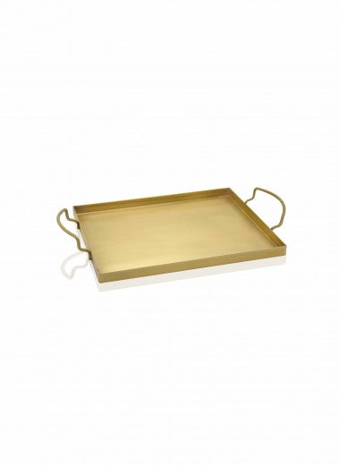 Plateau de service en métal, Goldie Small Doré, L30xl19xH1 cm