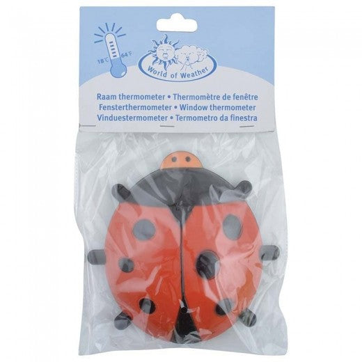 Thermomètre d'extérieur avec ventouses, plastique, Ladybird Rouge, L17xL4,6xH17,1 cm
