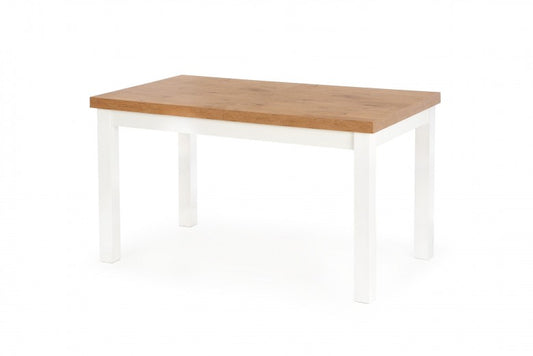 Table extensible en MDF et bois de hêtre Tiago Lancelot Chêne / Blanc, L140-220xl80xH76 cm